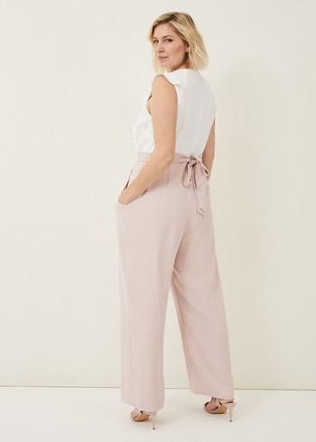 Phase Eight Linda Frill Jumpsuit White/Rose Canada | QJYHMR-476